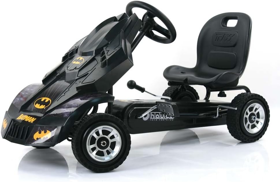 Hauck Batmobile Pedal Go Kart, Superhero Ride-On Batman Vehicle, Kids 4 and Older, Peddle Patrol the Streets of Gotham just like Batman, Race-Styled Pedals Rubber Wheels, Black